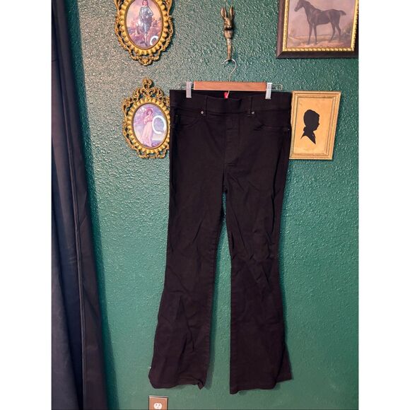 SPANX Pants - Spanx Black Flare Pants Women’s Size Large Stretch Pull-On Smoothing